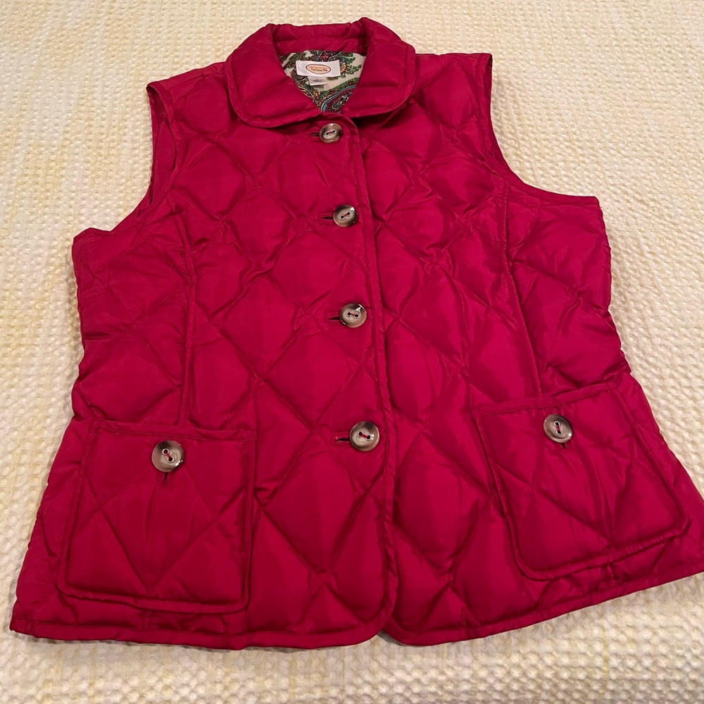 Talbots Red Duck Down Puffer Vest